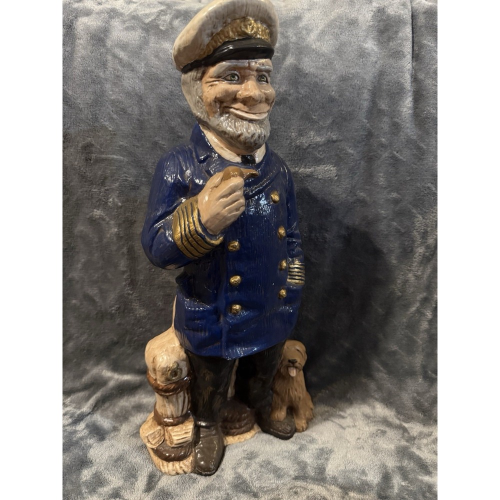 Ceramic Bisque Painted Sailor w/ Dog Boat Captain Fisherman Ready to Paint